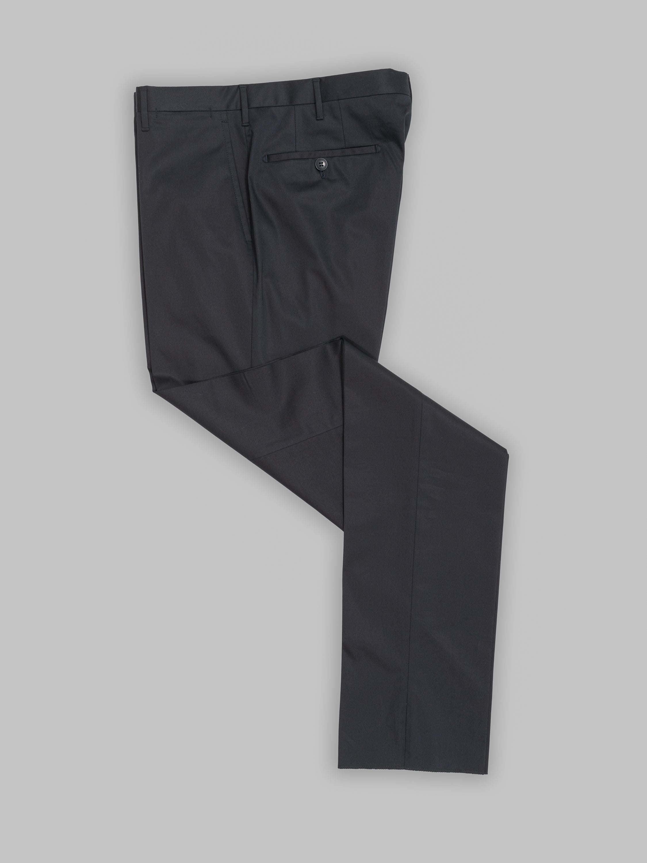 Dark blue pair of regular fit lightweight cotton elastan trousers
